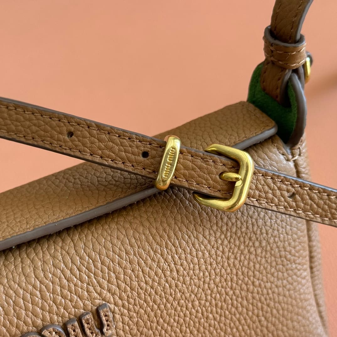 Miu Miu Nappa Calfskin leather pouch Brown 5BE097 TOP