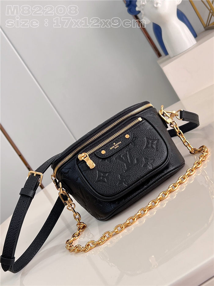 Louis Vuitton Mini Bumbag Monogram Empreinte embossed supple grained cowhide leather M82208 Black High