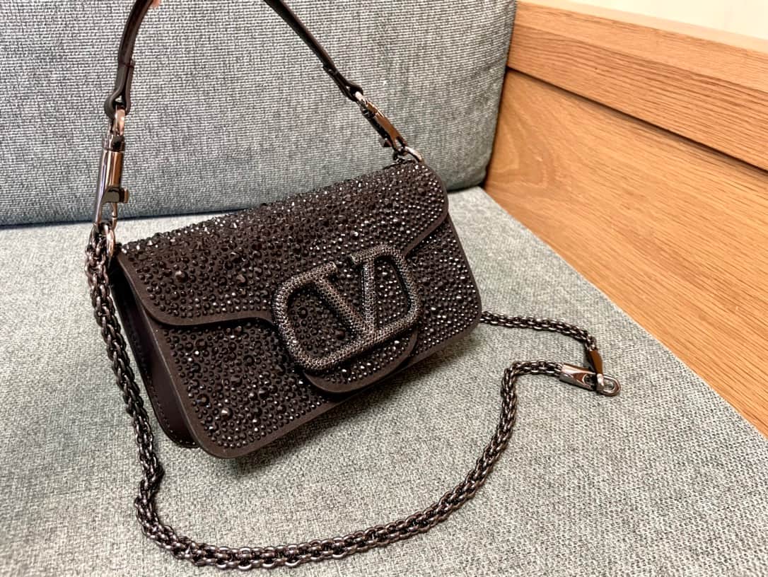 Valentino Garavani Locò Small Shoulder Bag in Black High
