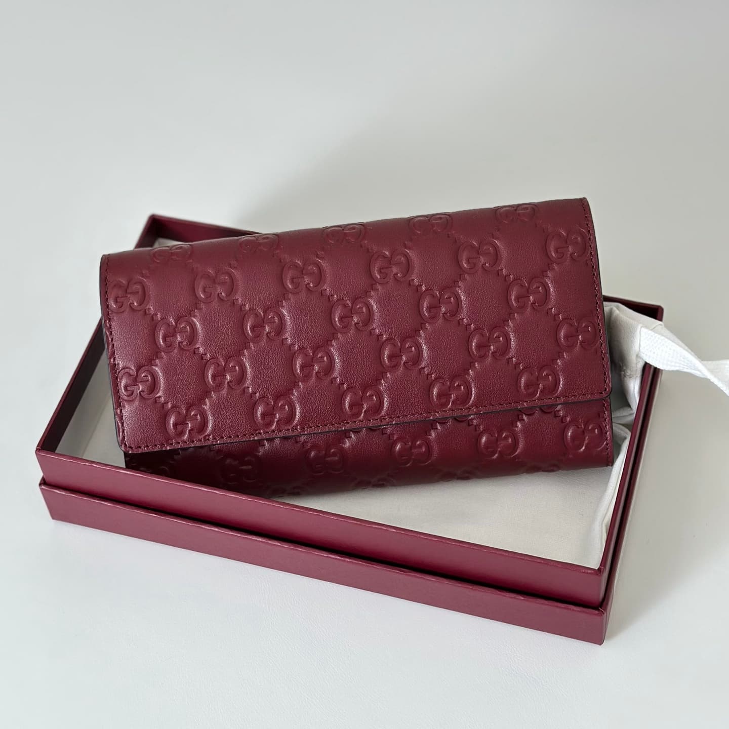 Gucci GG Emblem continental wallet Burgundy 847210 High