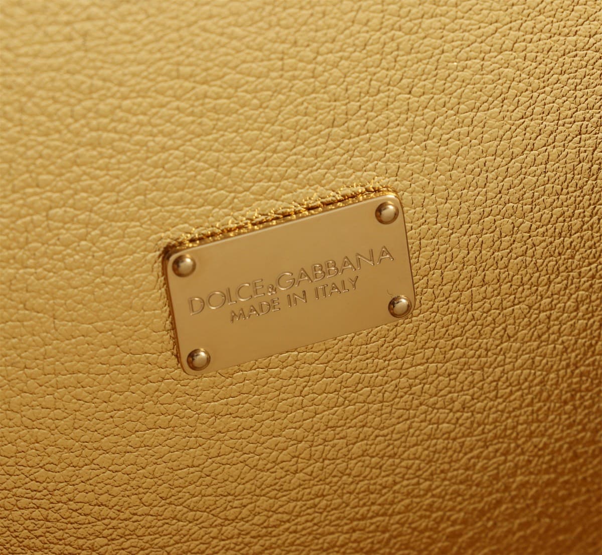 Dolce & Gabbana Gold leather DG Logo handbag high