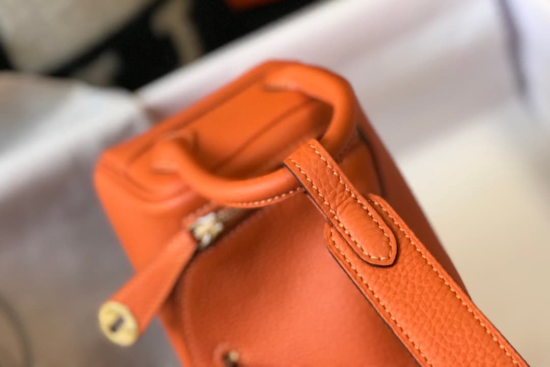 Hermes Lindy Mini Bag Calfskin Leather In Capucine High
