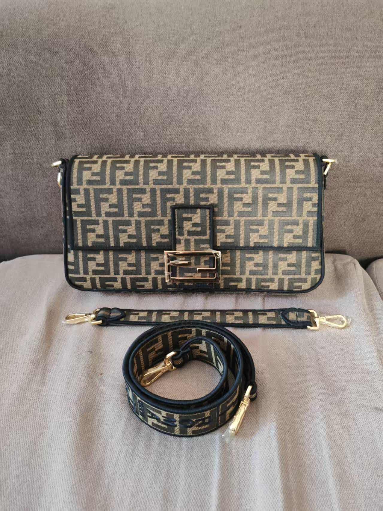 LARGE BAGUETTE fabric bag Brown High