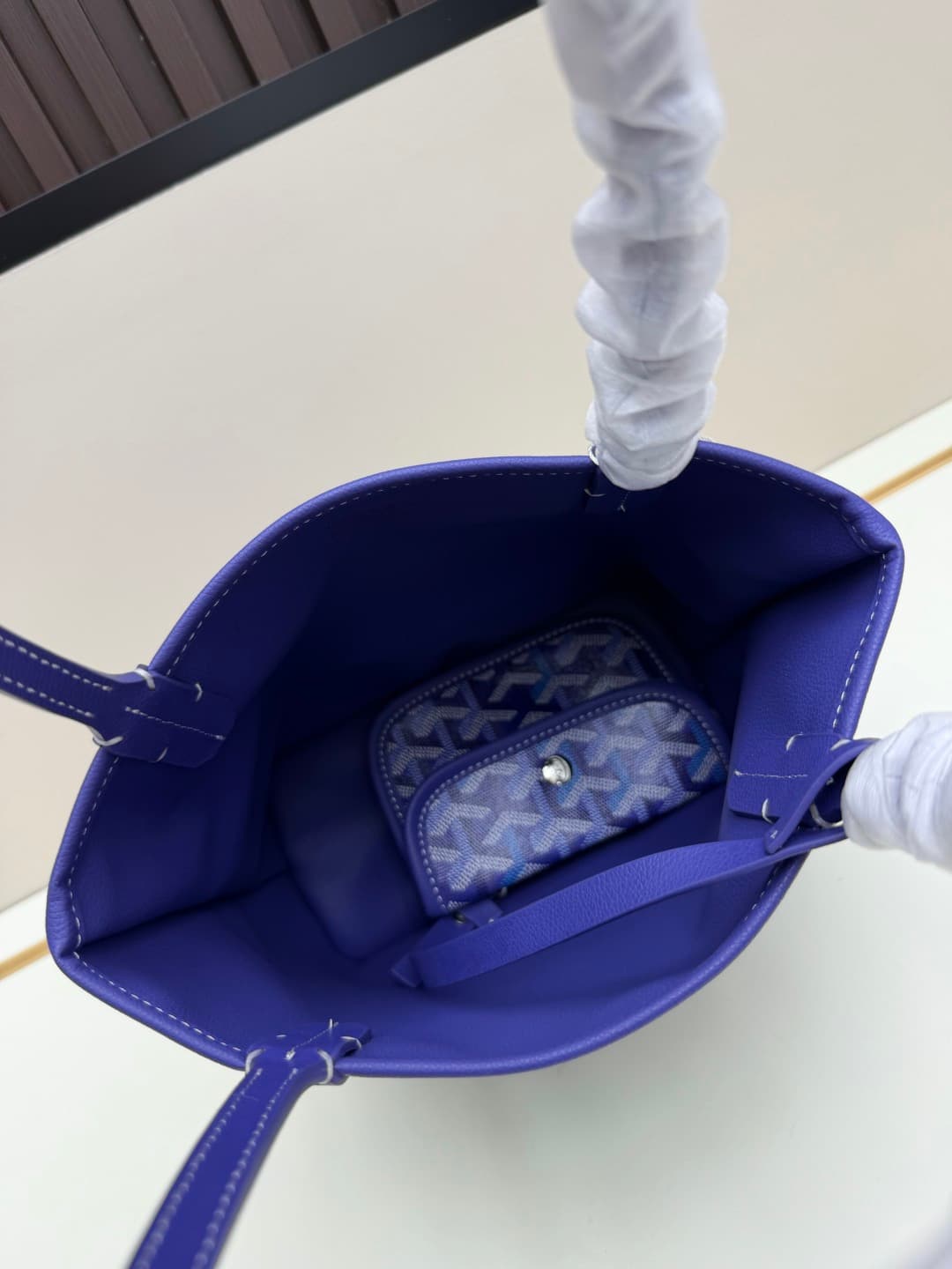 Goyard Anjou Mini Bag in blue Goyardine canvas Mid