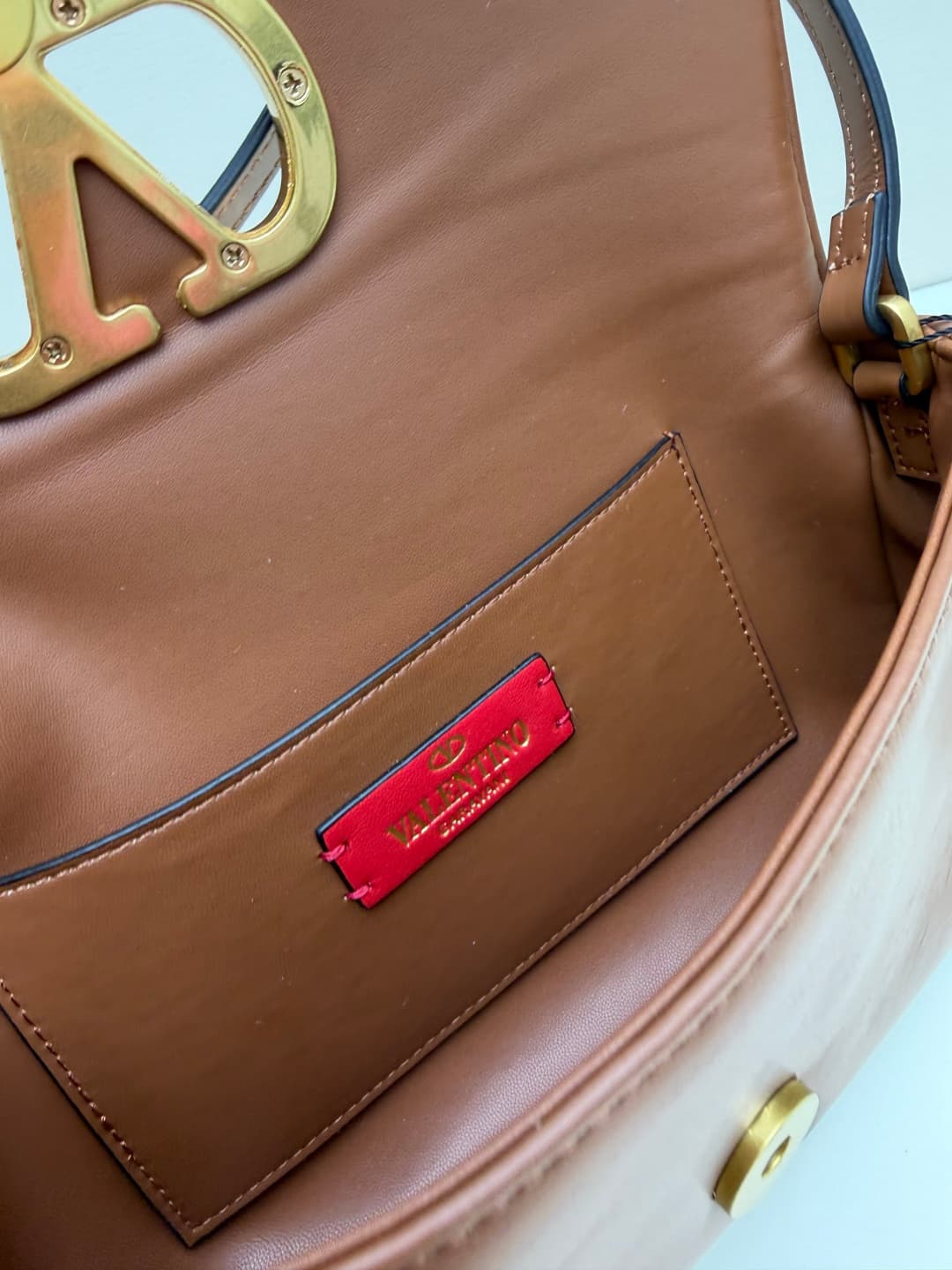 Valentino Garavani Devain Small Nappa Shoulder Bag Caramel High