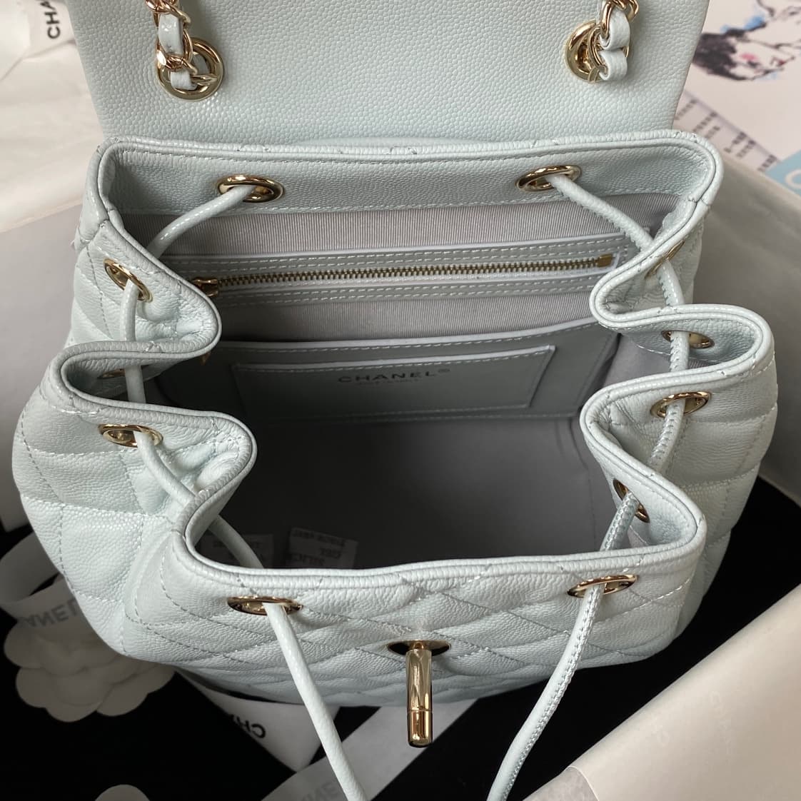 Chanel Urban Spirit Backpack Grained Calfskin & Gold-Metal AS4059 Pale Green A