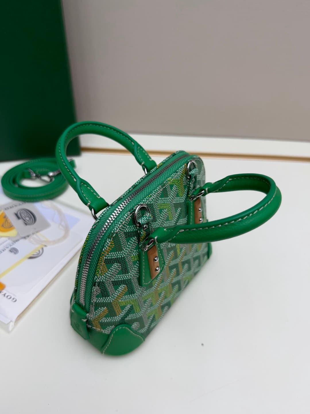 Goyard Vendôme Nano bag in Goyardine coated canvas Green High