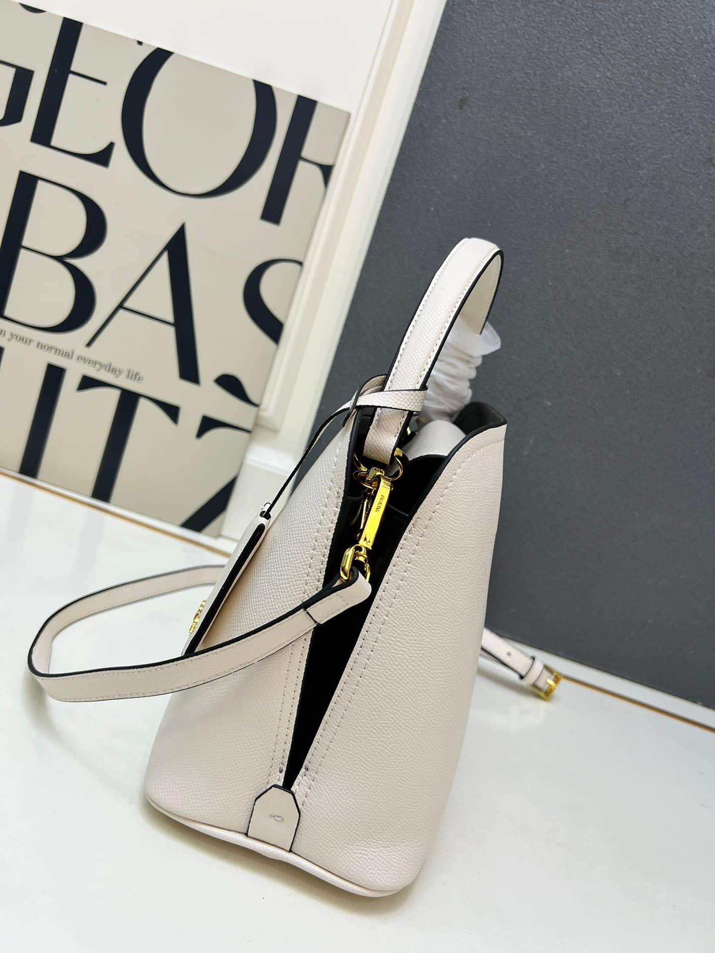 Prada Saffiano Leather Matinée Handbag White