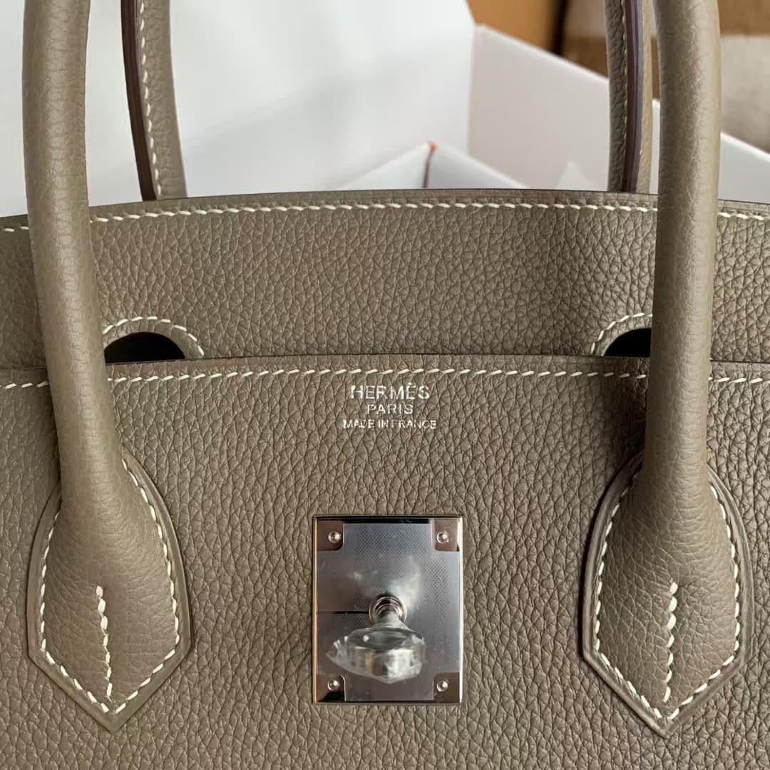 Hermes Birkin 25/30/35cm Bag Togo Leather With Veins WAX High Etoupe Customizing Style