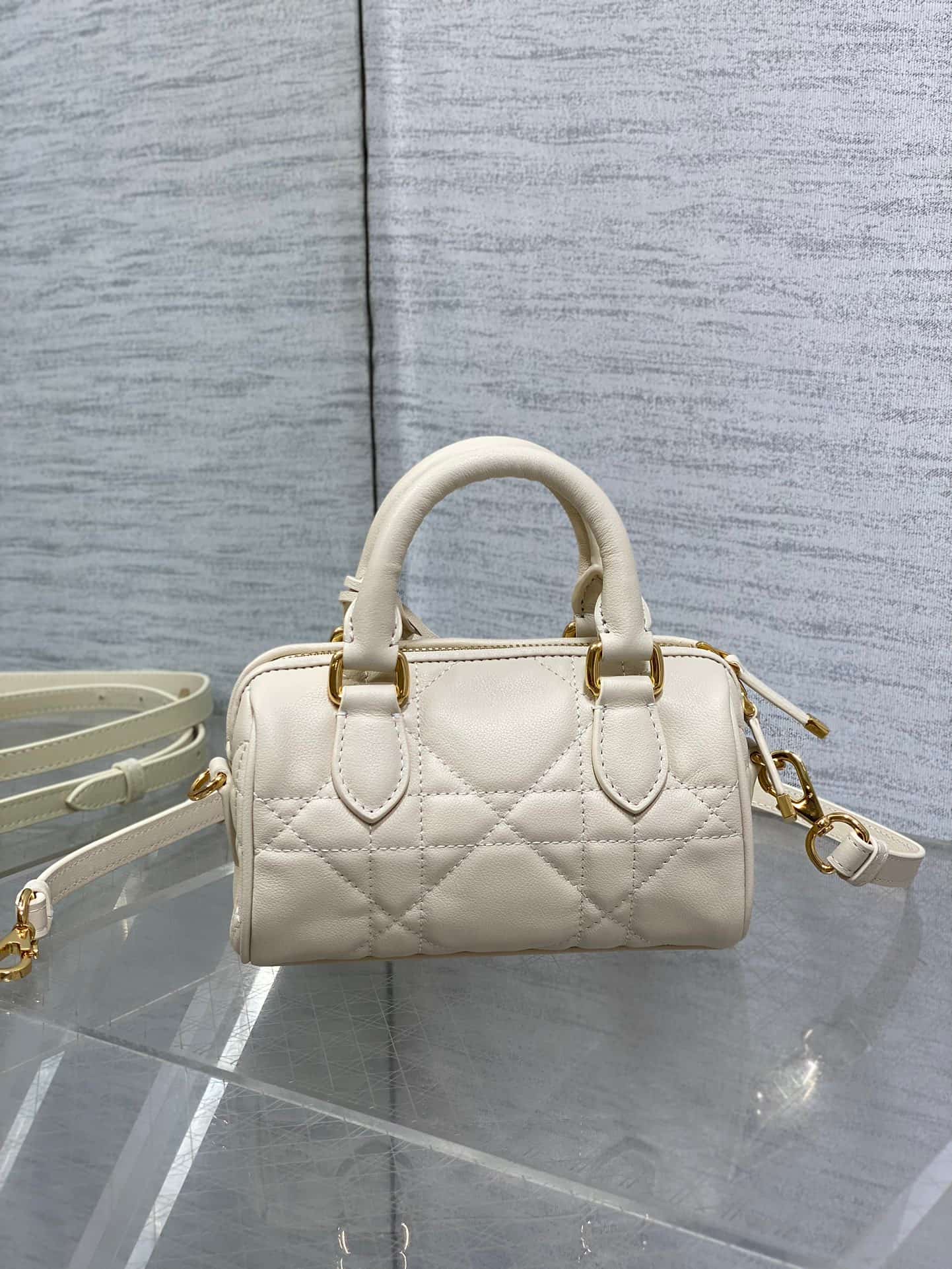 Dior Groove 17 Bag White Macrocannage Calfskin High
