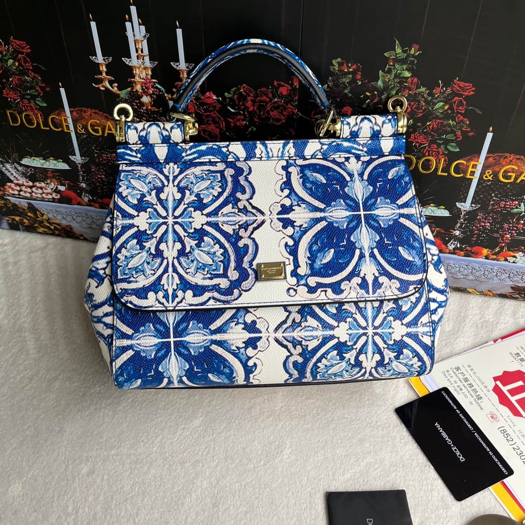 Dolce & Gabbana Miss Sicily top handle bag with multicolor print leather High