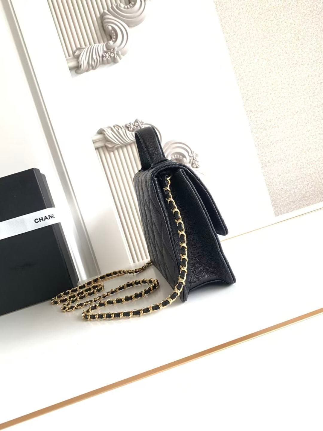 Chanel Wallet on chain Grained Calfskin & Gold-Tone Metal Black AS6554 A