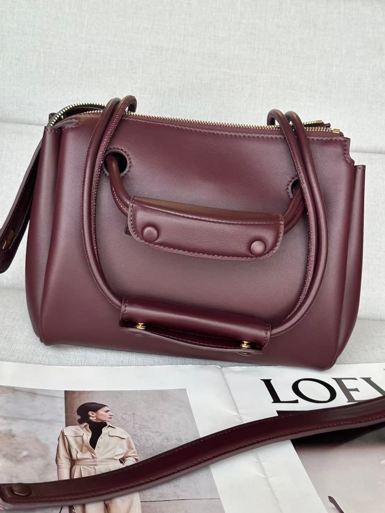 LOEWE Small Madrid bag in supple Calfskin Red High