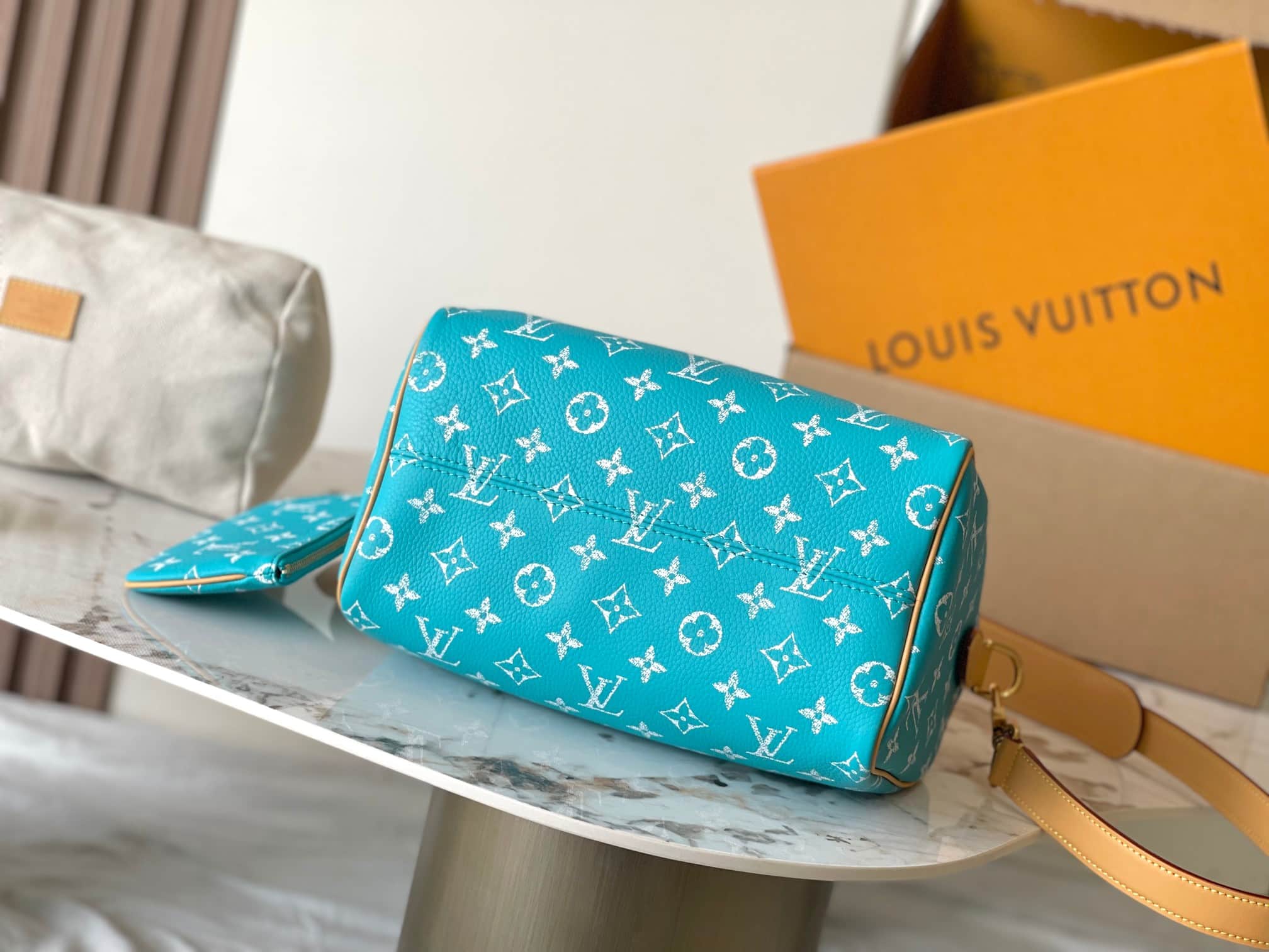 Louis Vuitton Speedy P9 Bandoulière 25 Calf leather M11561 Turquoise TOP