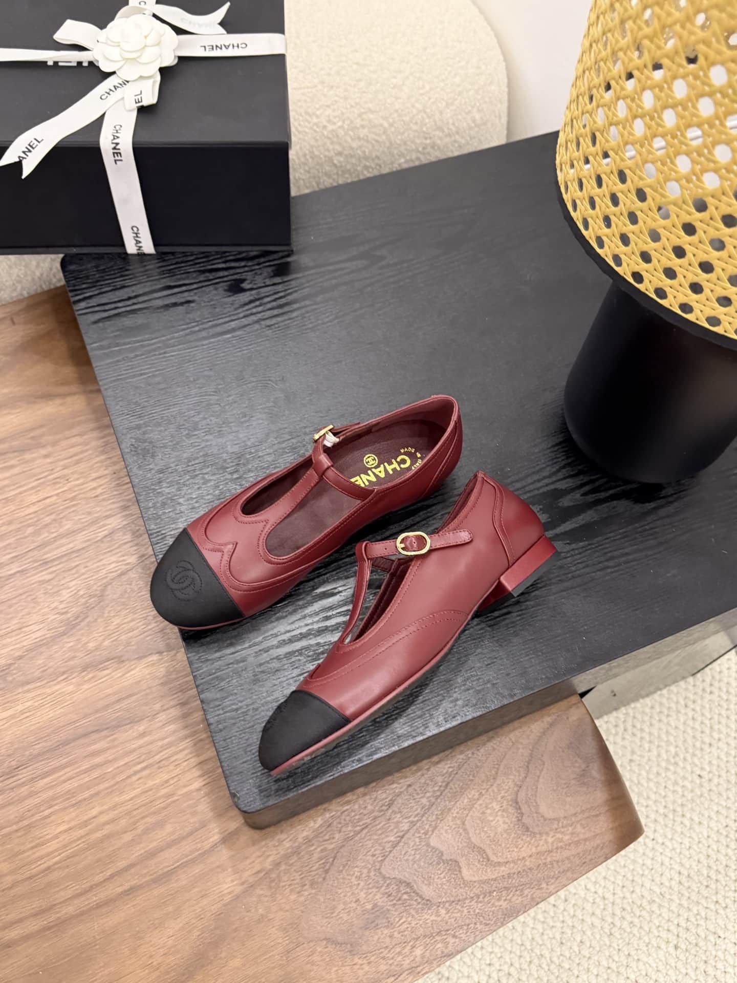 Chanel T-Strap Mary Jane Flat Shoes Women