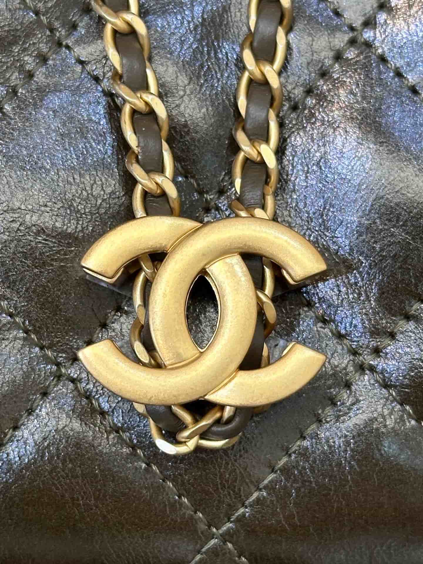 Chanel 25 Small Hobo handbag AS5293 Grained Calfskin & Gold-tone Metal Dark Brown TOP
