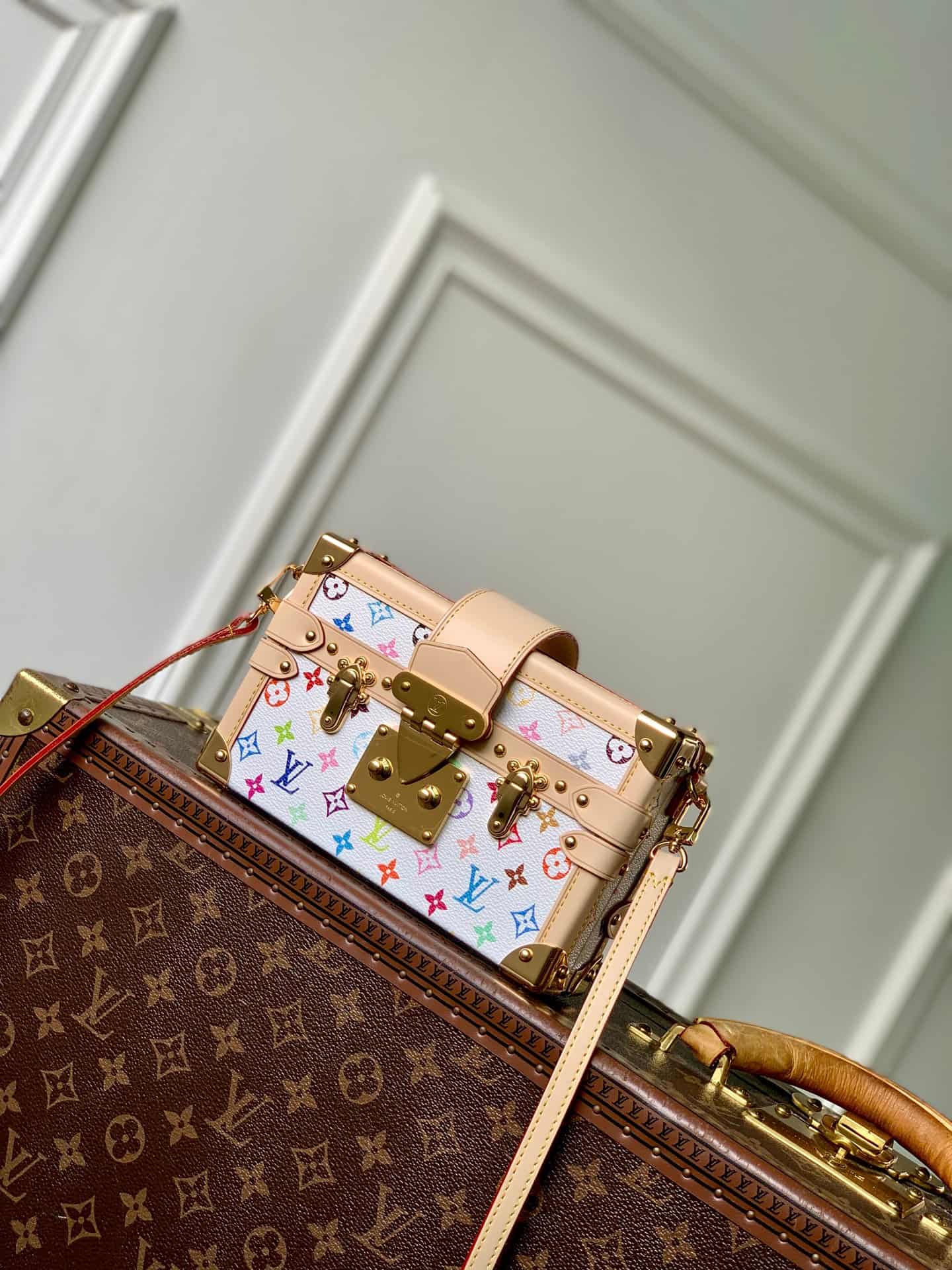 Louis Vuitton x TM Petite Malle Multicolor / white Coated canvas M28243 High