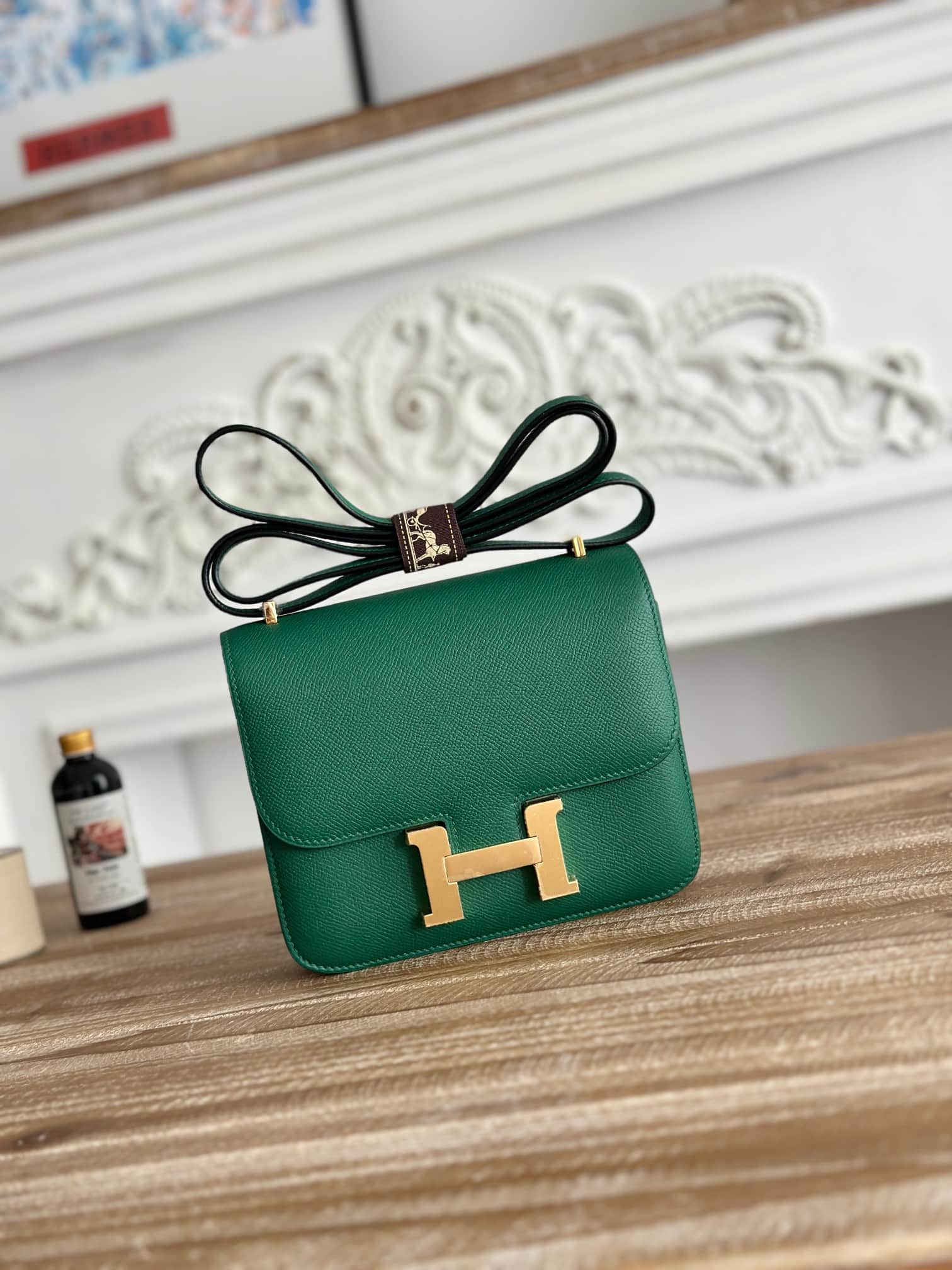 Hermes Mini Constance 18cm Epsom Bag WAX Malachite High