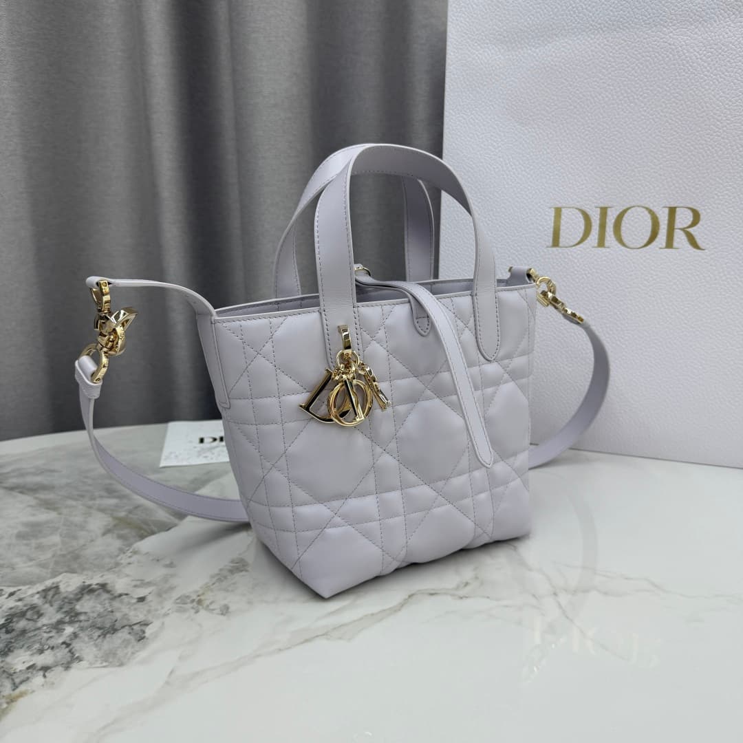 Small Dior Toujours Vertical Tote Bag Dreamy Purple Macrocannage Calfskin M2835 High