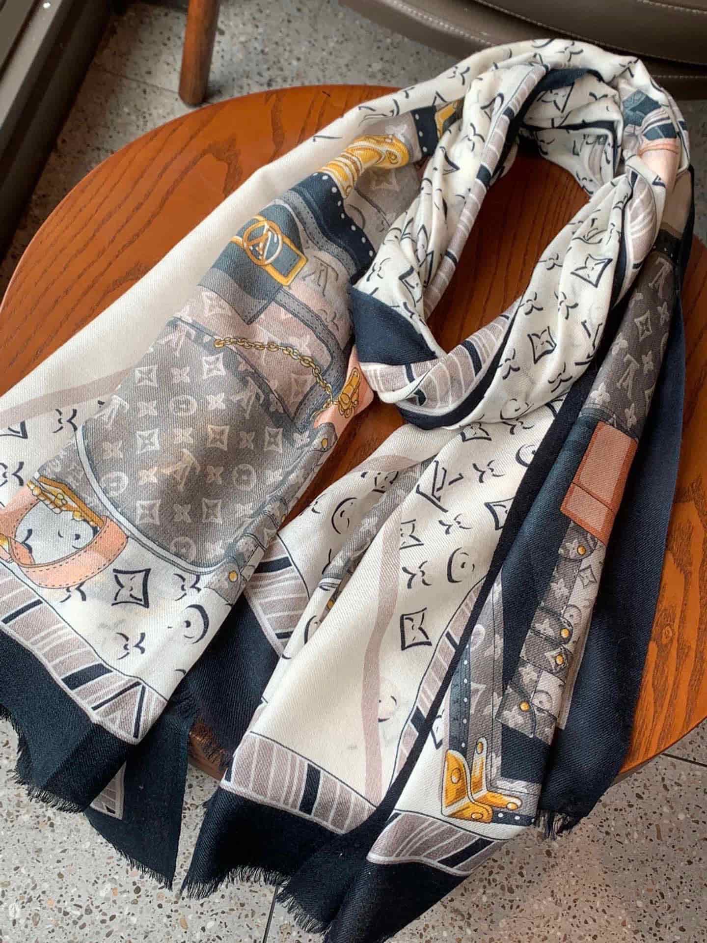 Louis Vuitton Monogram Lets Go Square Scarf