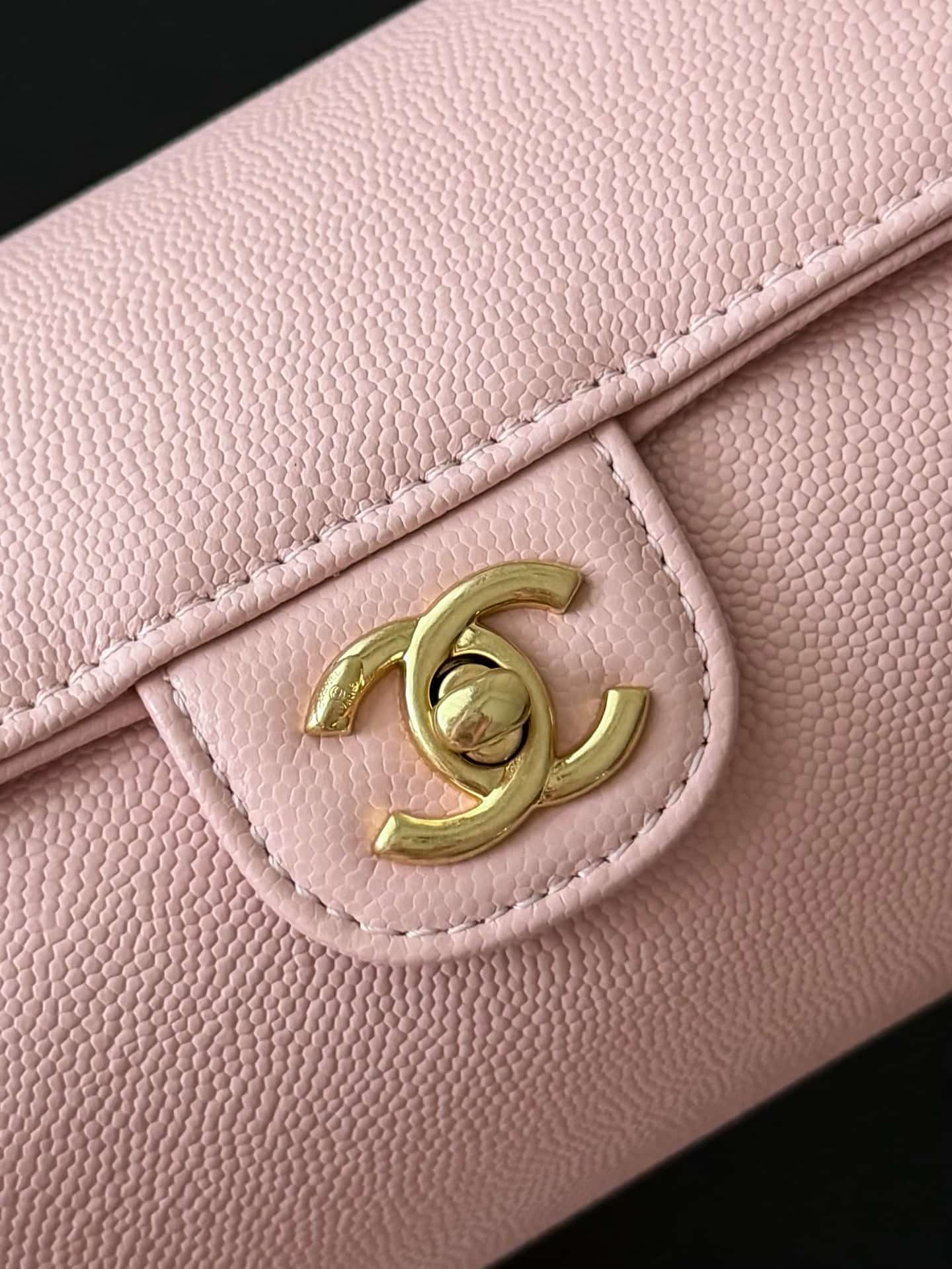 Chanel Small Bowling Bag Grained Shiny Calfskin & Gold-Tone Metal AS6143 Pink High