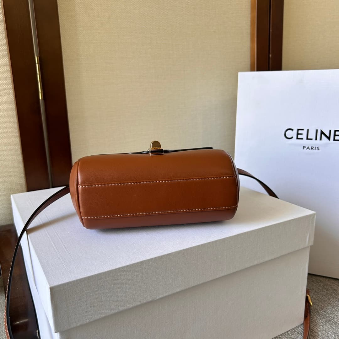 Celine Calfskin Small 16 Bag in Tan High