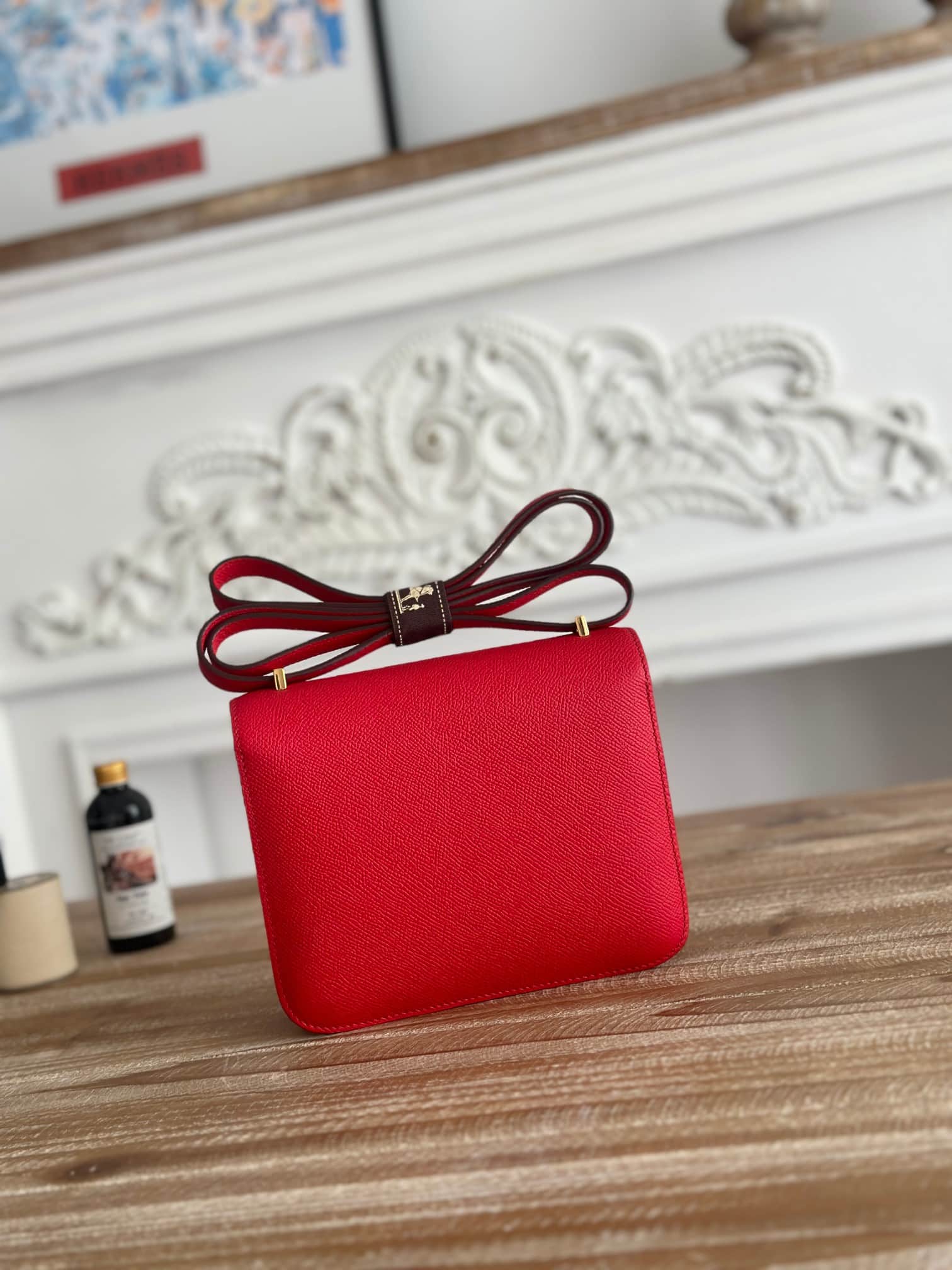 Hermes Mini Constance 18cm Epsom Bag WAX Rouge Casaque High
