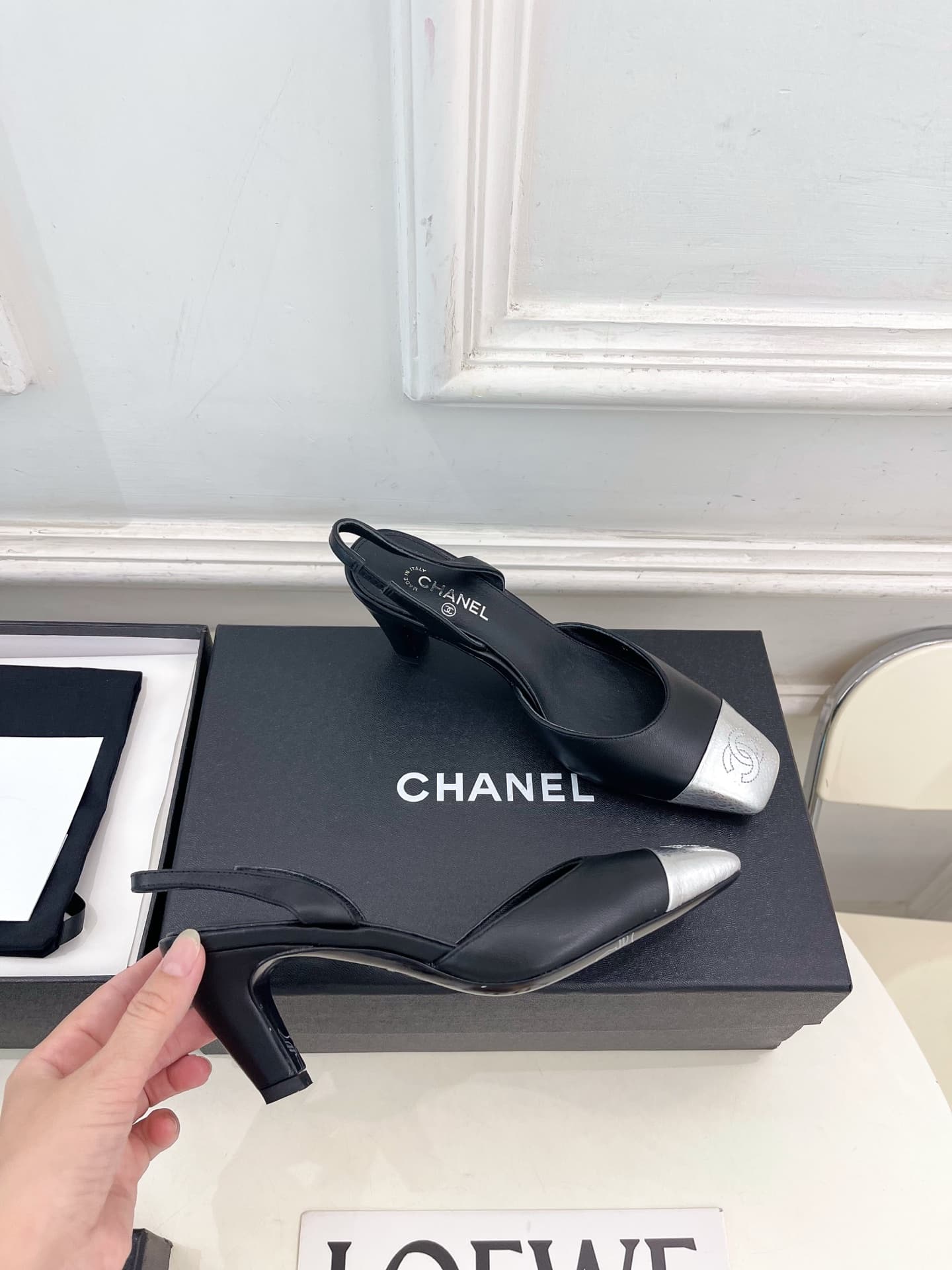 Chanel Leather Slingback Shoes Women