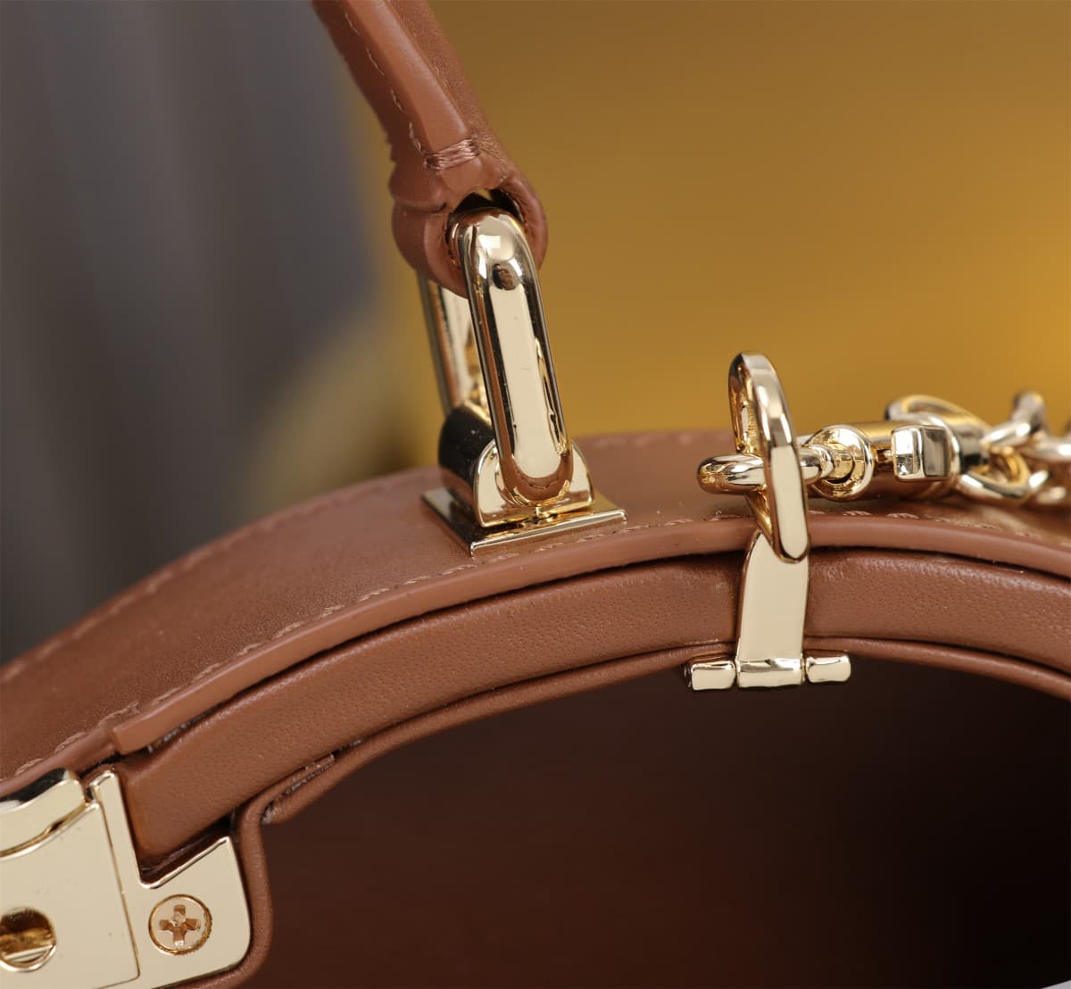 Dolce & Gabbana brown leather DG Logo handbag high