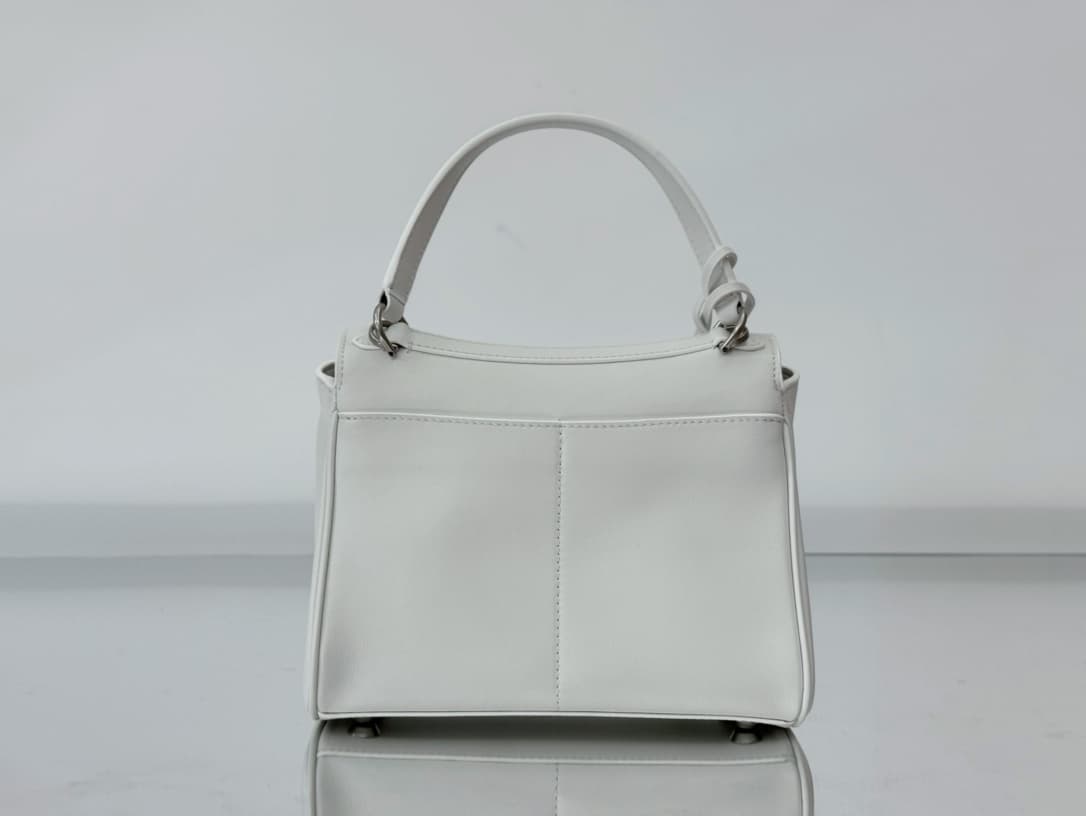 Balenciaga Rodeo Mini Bag in White Leather With Silver-Tone Metal TOP