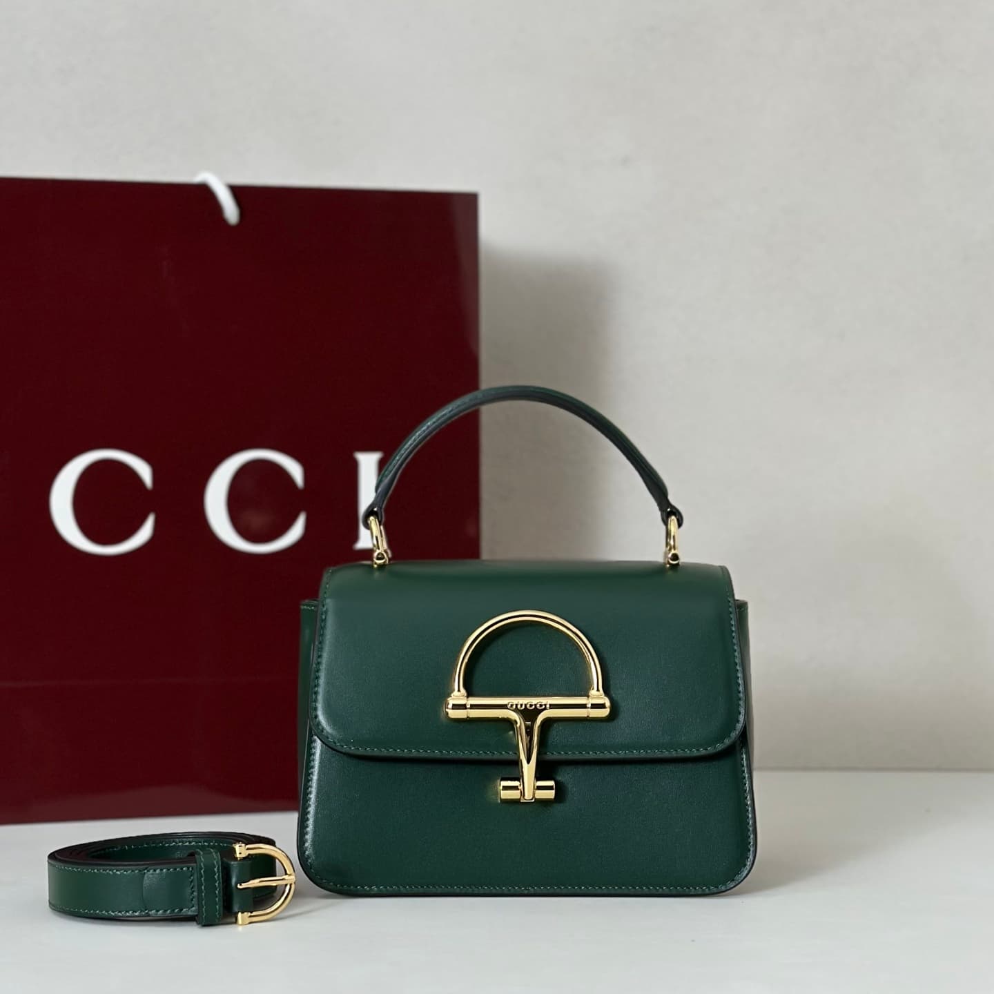 Gucci Siena small top handle bag 855536 Green High