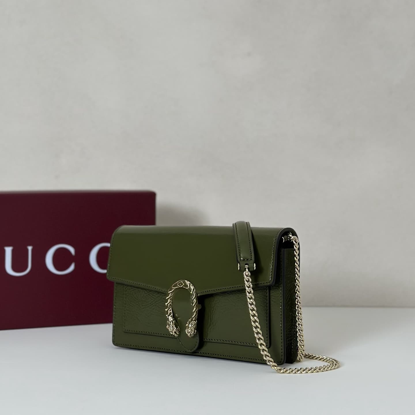DIONYSUS WALLET ON CHAIN 837374 Green leather High