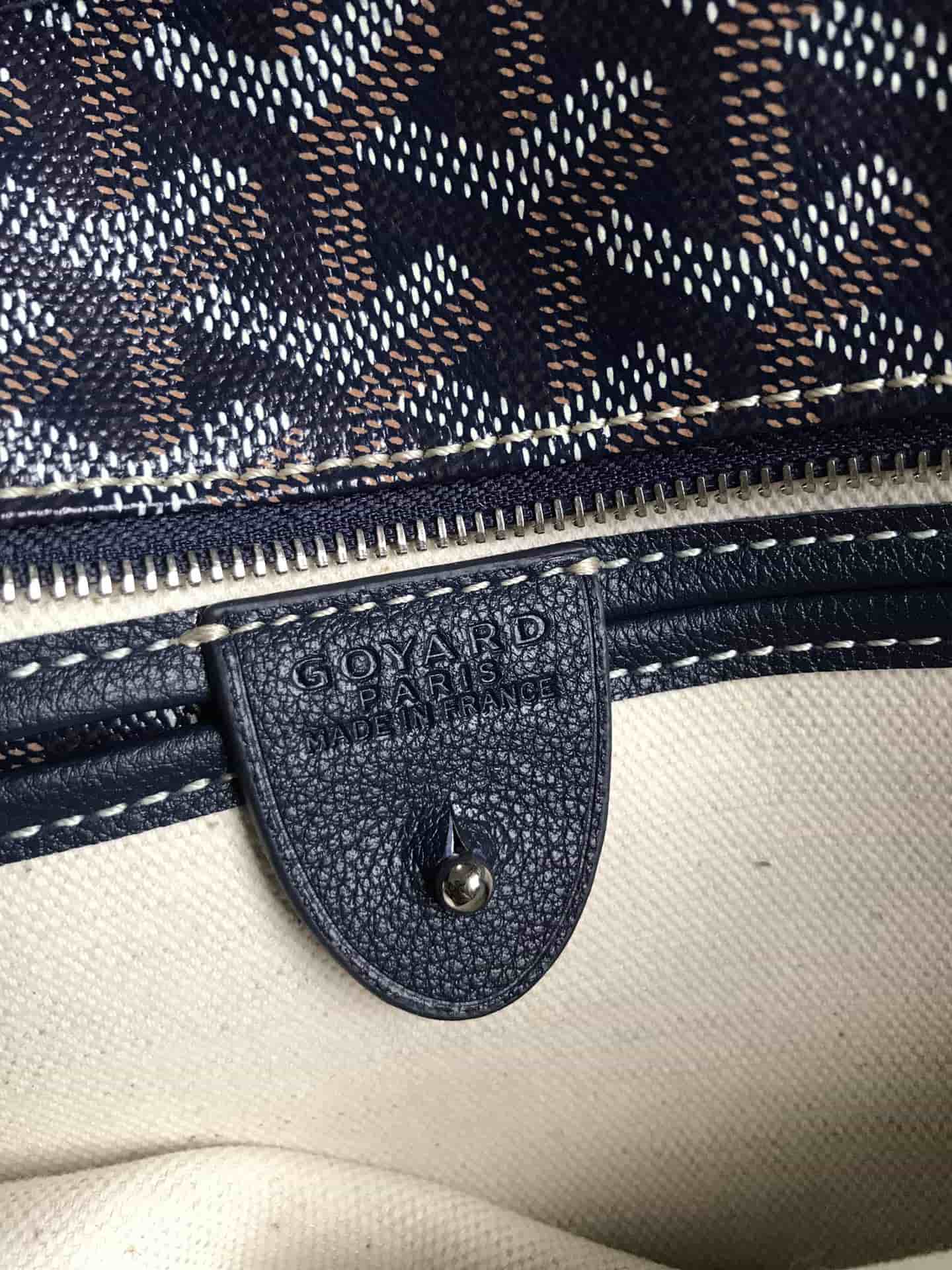 ARTOIS PM BAG Goyardine Canvas & Chevroches Calfskin Navy Blue High