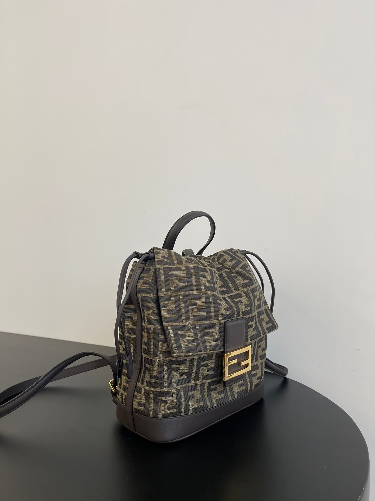 Fendi Brown FF jacquard fabric backpack Brown High