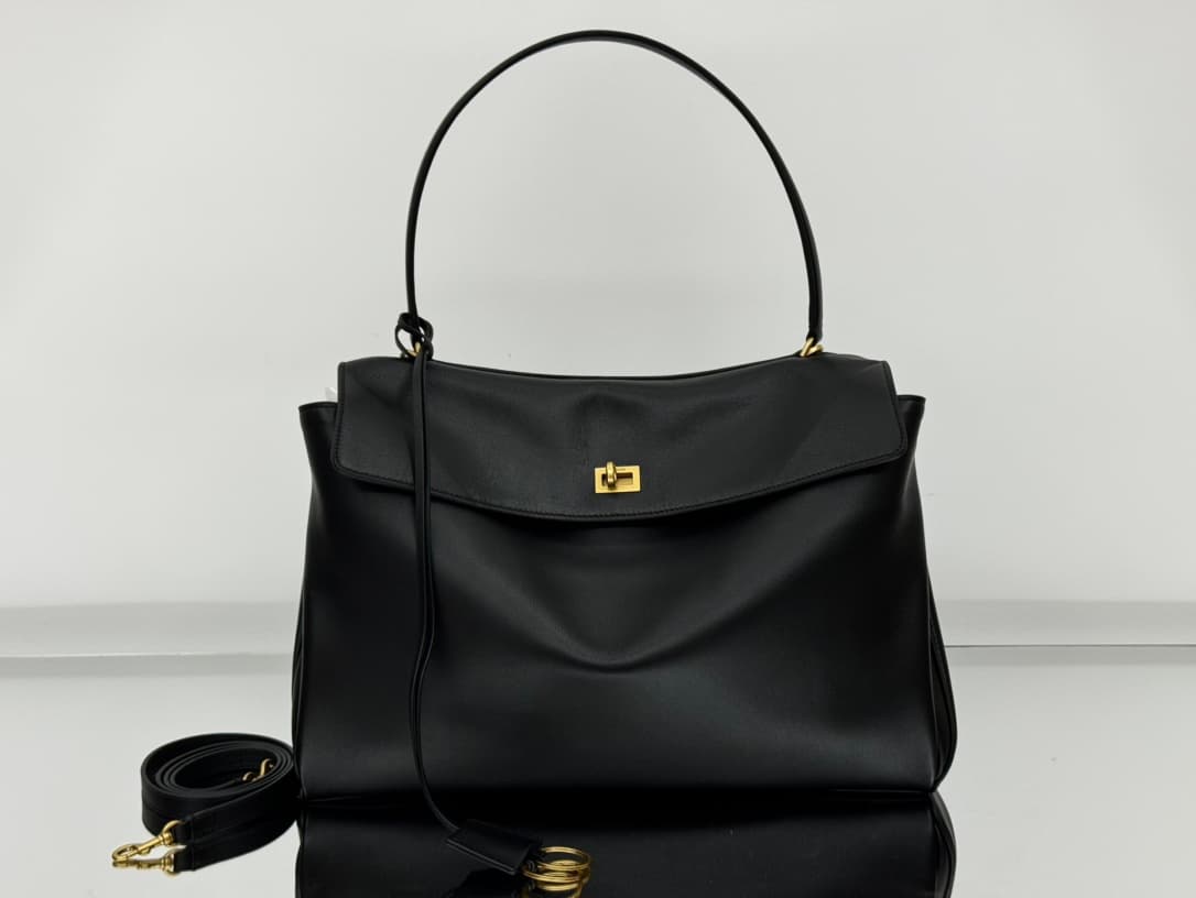 Balenciaga Rodeo Large Bag in Black Leather With Gold-Tone Metal TOP