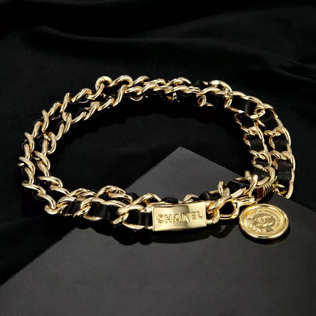Chanel sheepskin Brass Chain Belt 21643