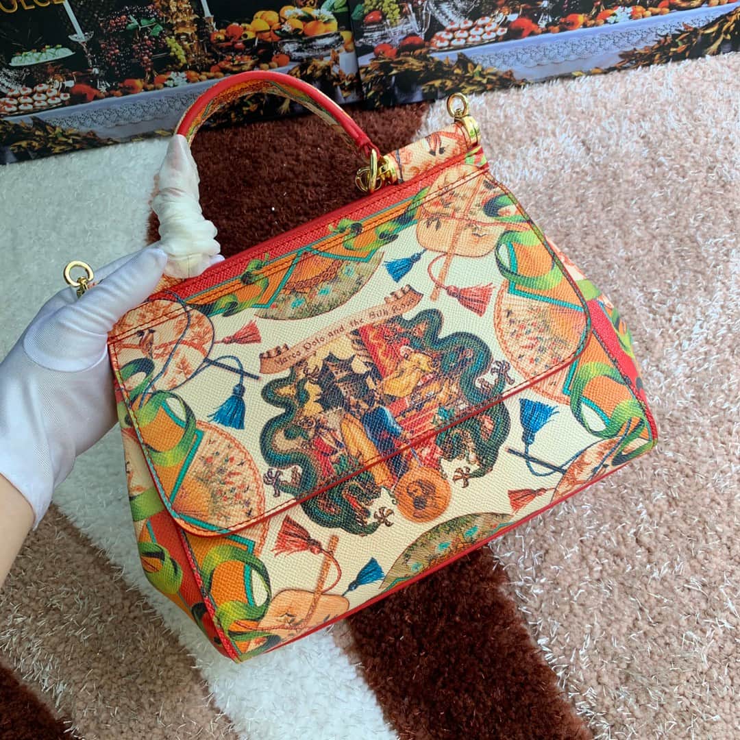 Dolce & Gabbana Miss Sicily top handle bag with vibrant floral print  high