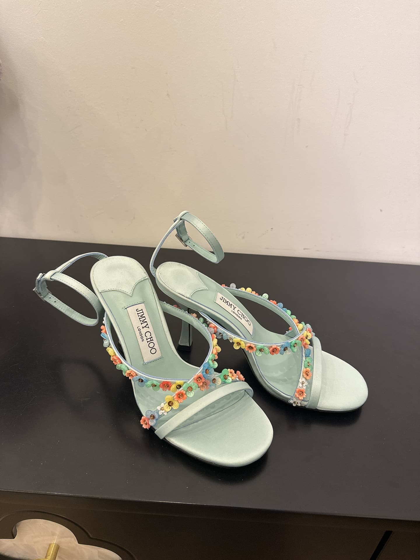 Jimmy Choo Blanche 90 embellished satin sandals Shoes Women