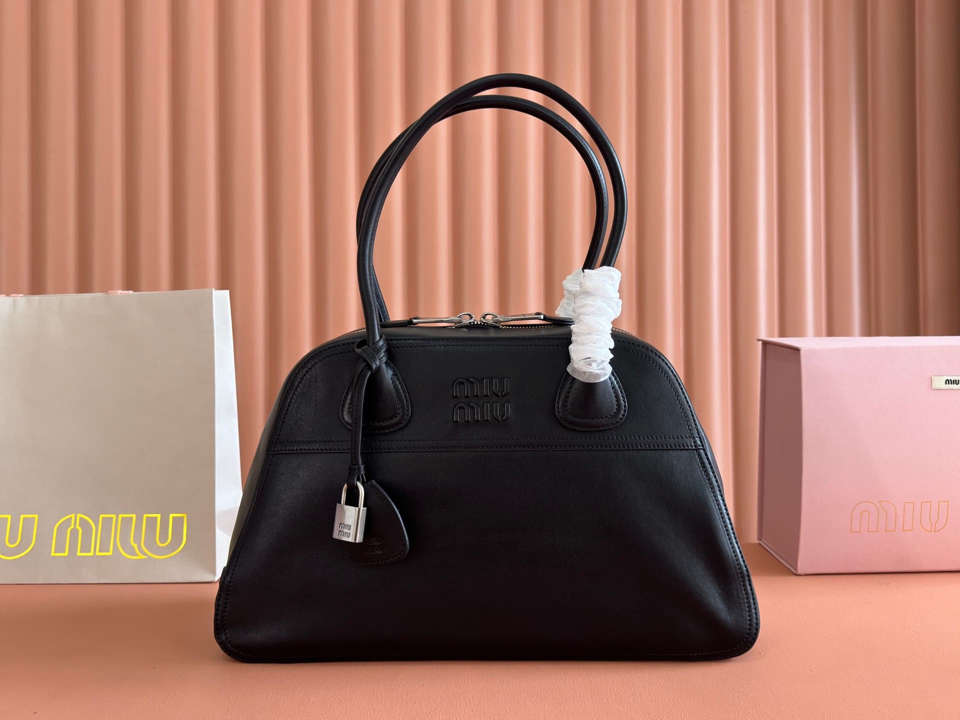 Miu Miu Vivant nappa leather bag Black 5BB196 TOP