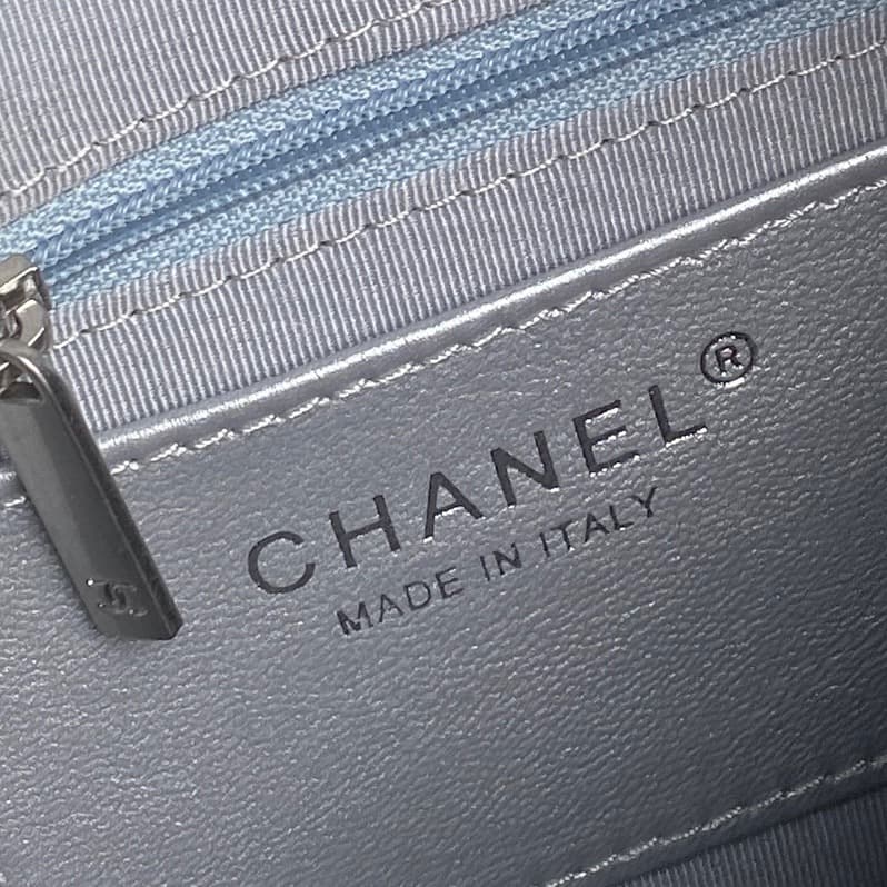 Chanel Trendy Pockets Hobo Bag Lambskin & Silver Metal Silver AS5339 A