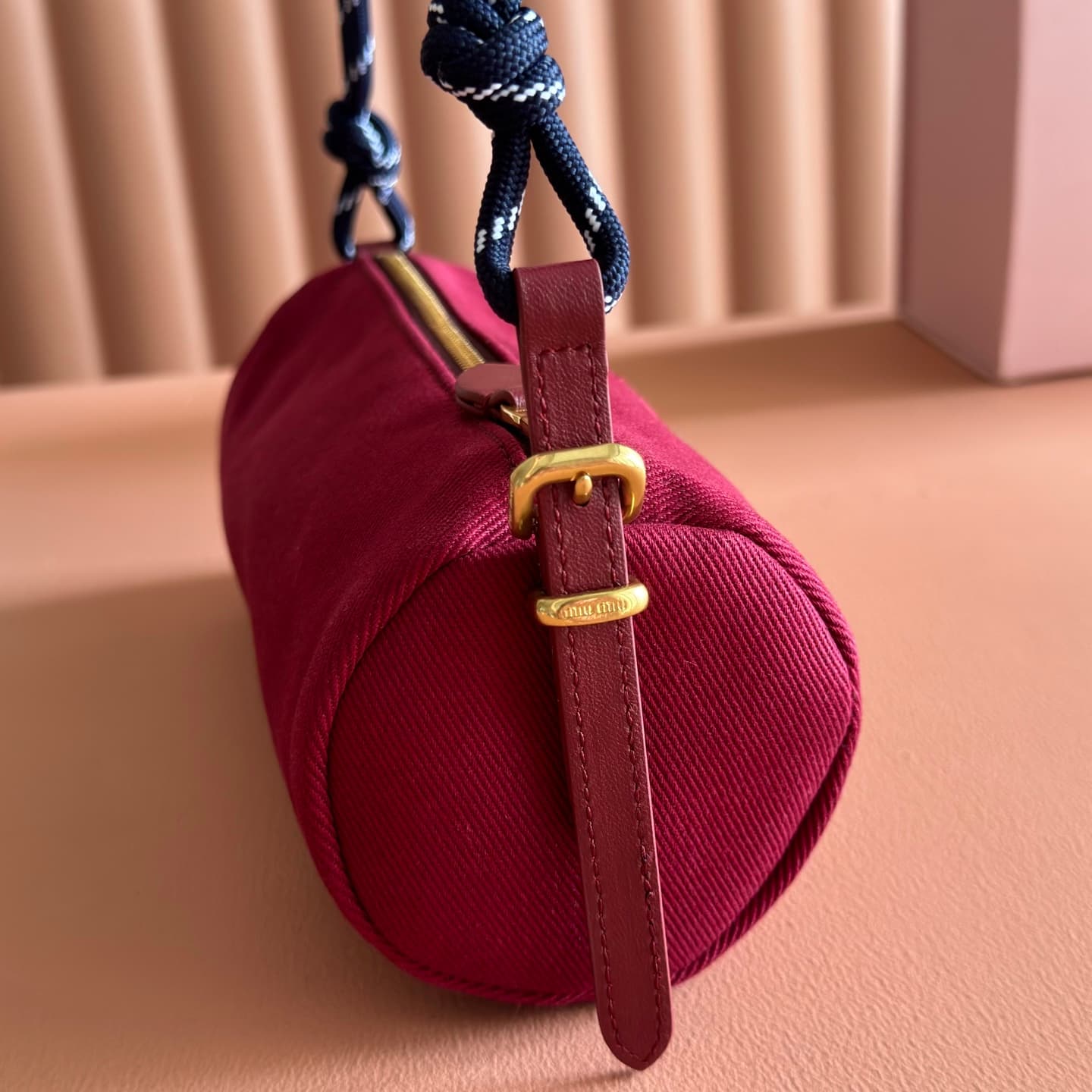 Miu Miu Gabardine pouch Cherry/Baltic Blue 5NE853 TOP
