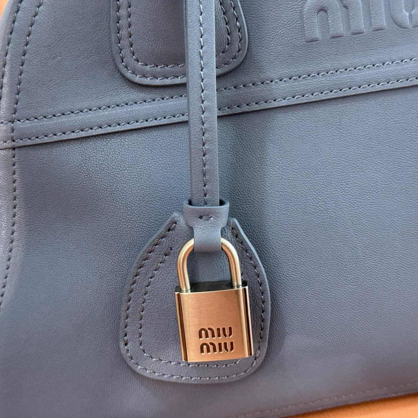 Miu Miu Vivant nappa leather bag Dark Blue 5bb199 TOP