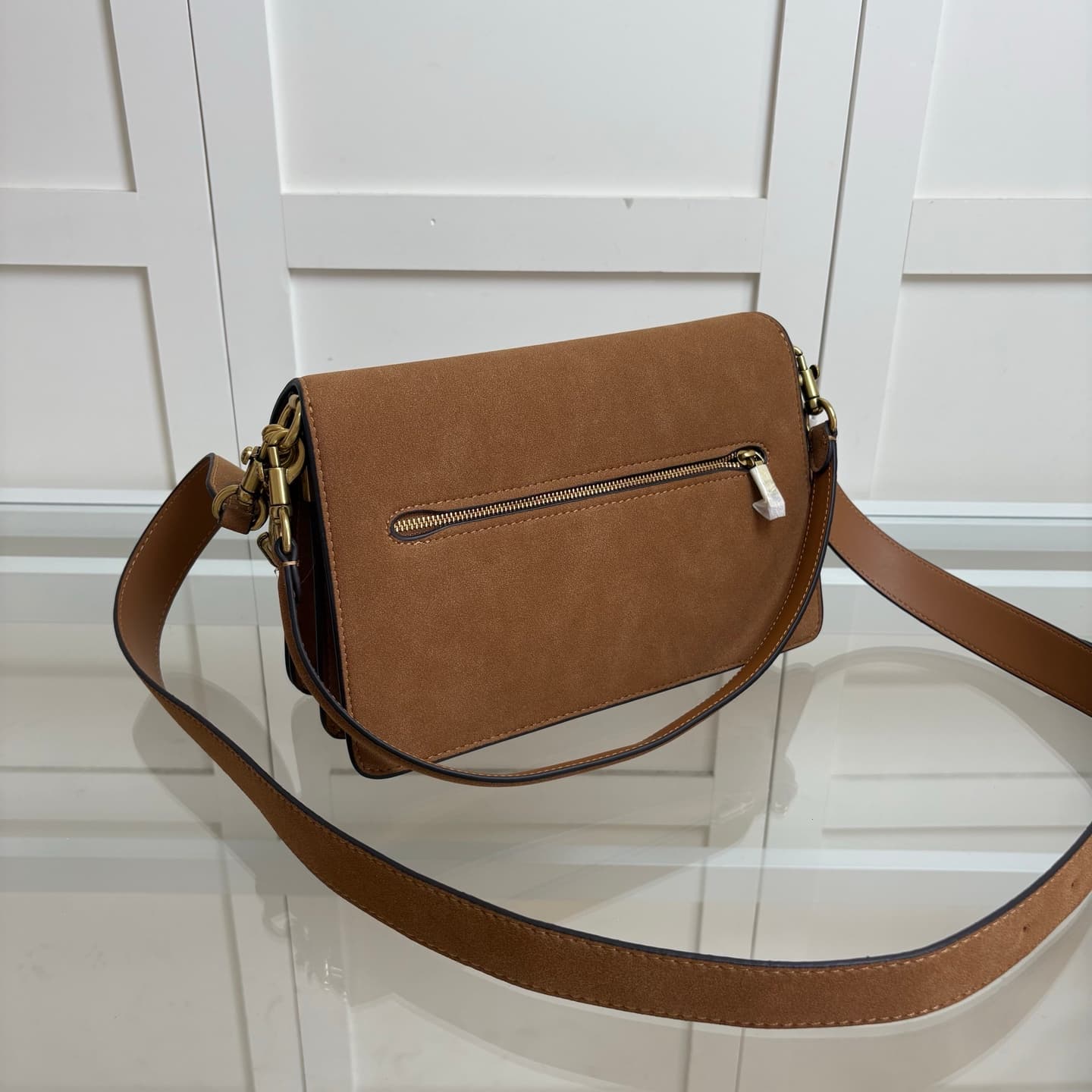 Coach Small Chain Tabby Shoulder Bag  Brown Suede High