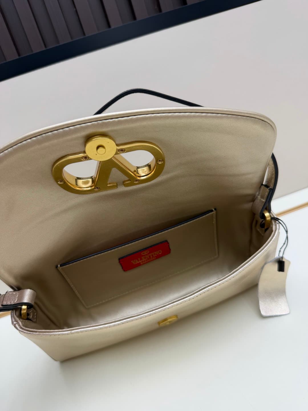 Valentino Garavani Devain Small Nappa Shoulder Bag Gold High