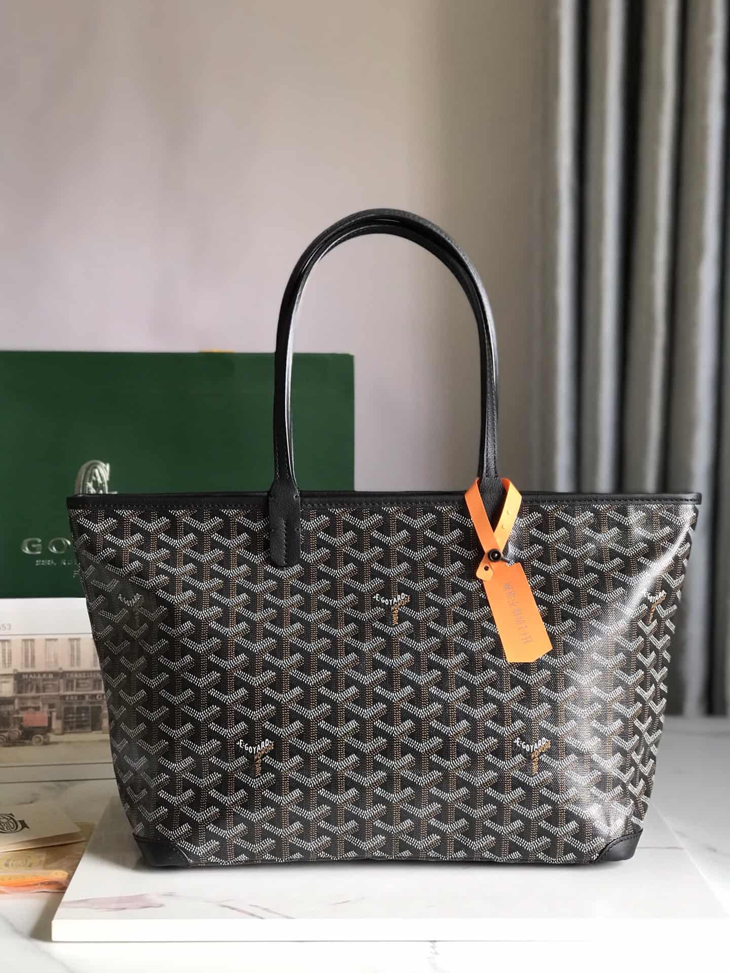 ARTOIS PM BAG Goyardine Canvas & Chevroches Calfskin Black High