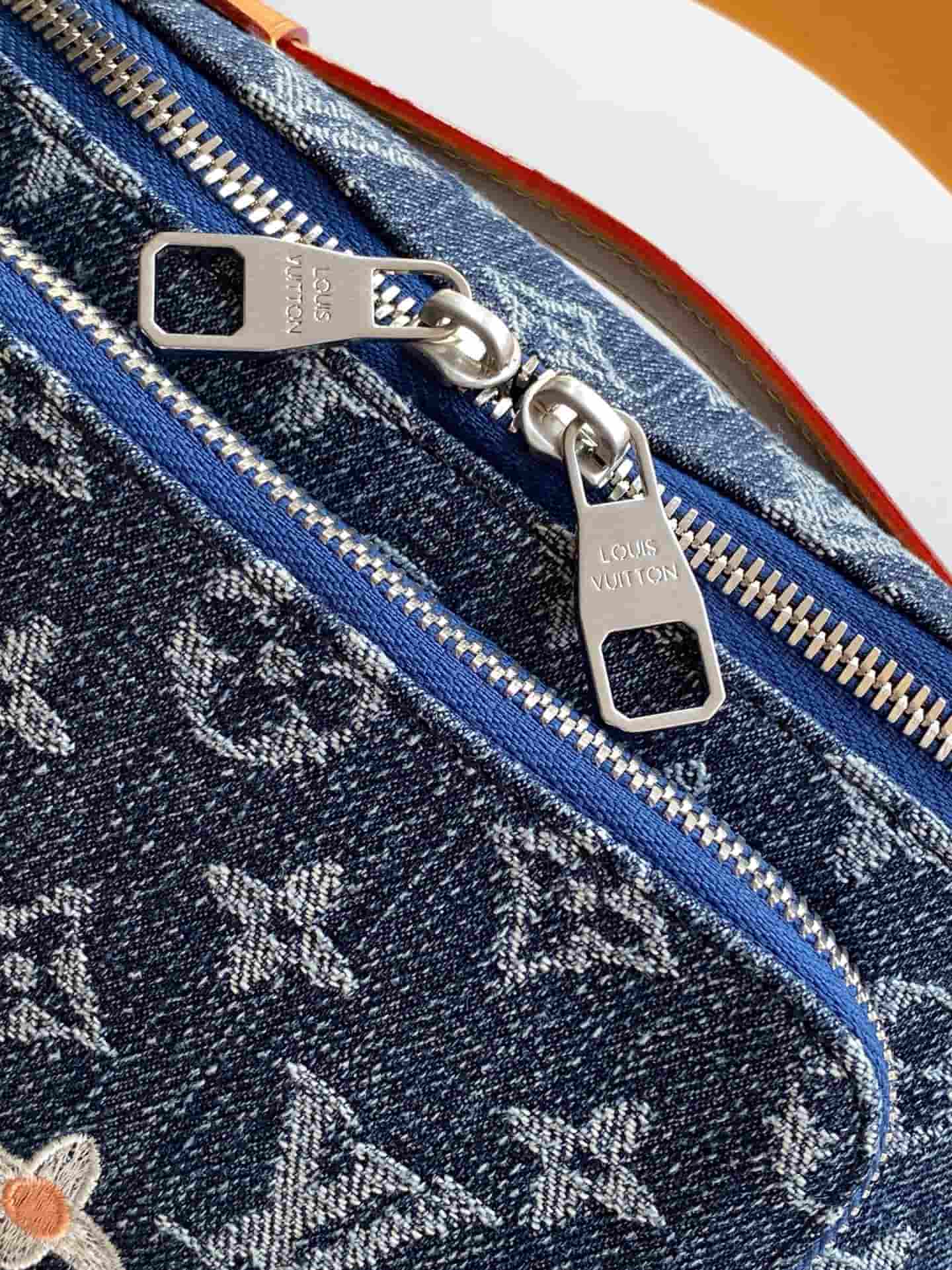 Louis Vuitton Rush Bumbag Blue Monogram Flowers Denim M27640 High