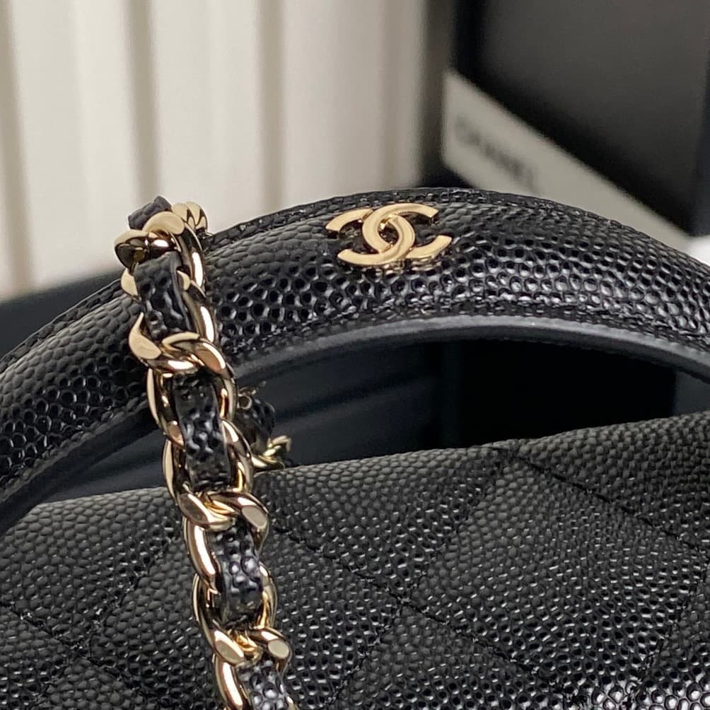 Chanel VANITY WITH CHAIN AP4407 Grained Calfskin & Gold-Tone Metal Black High