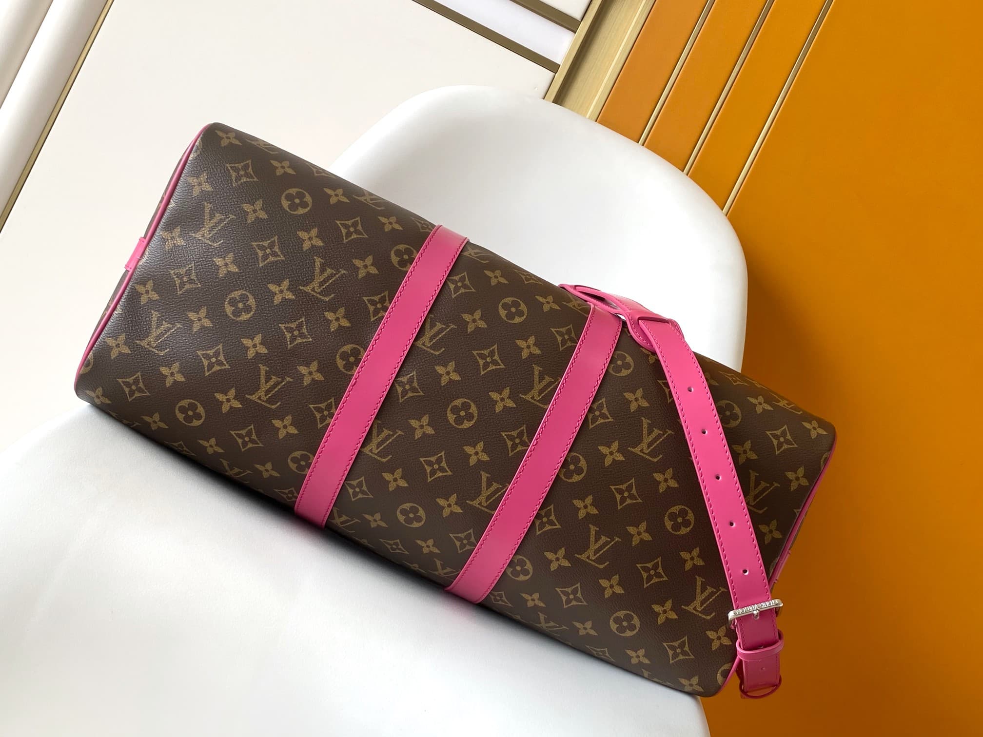 Louis Vuitton Keepall Bandoulière 45 Monogram Macassar coated canvas M13807 Pondichery Pink High