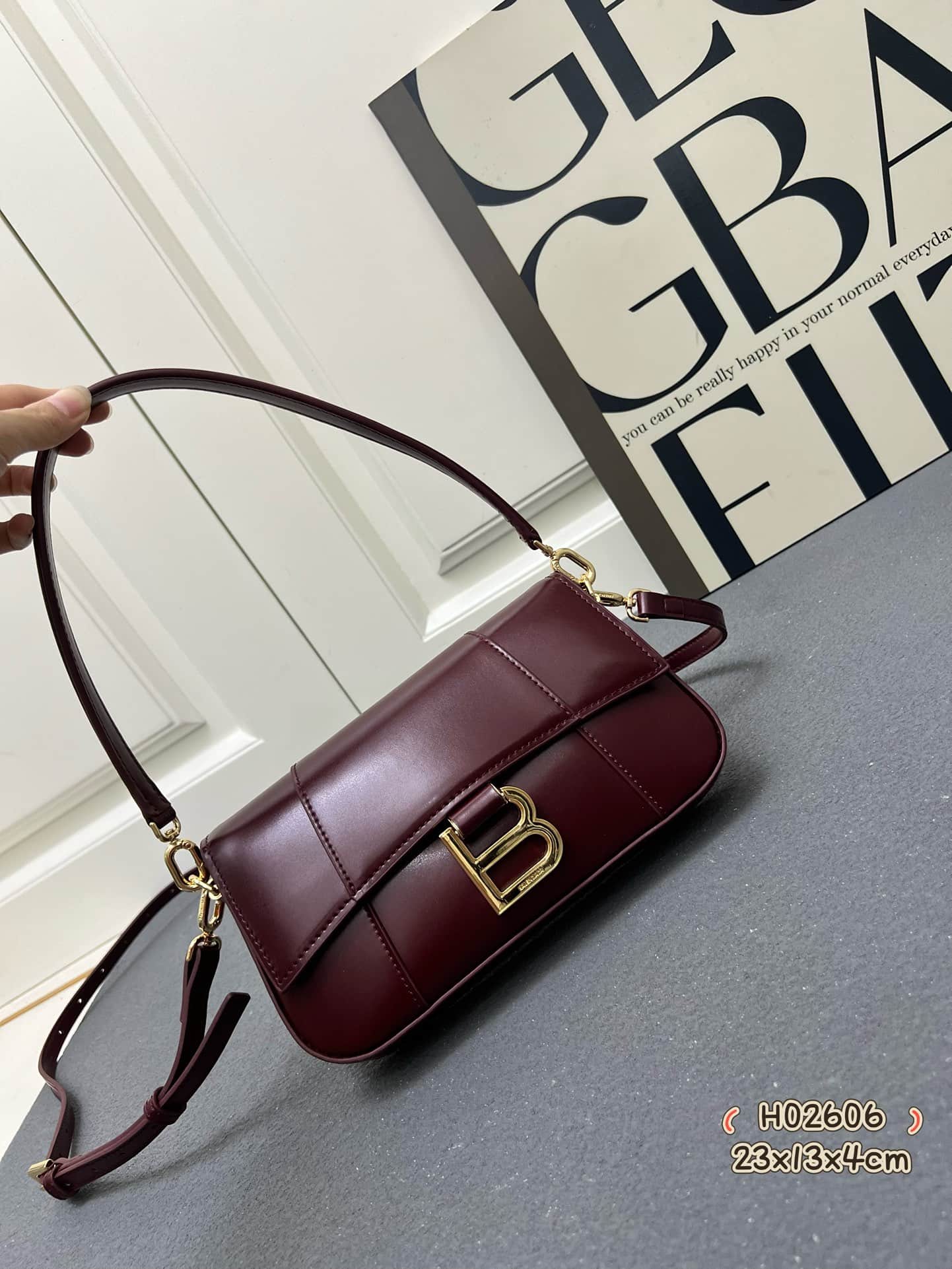 Balenciaga Hourglass sling bag Claret High