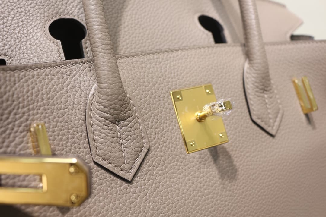 Hermes Birkin 25/30/35cm Bag Togo Leather In Gris Asphalte WAX High